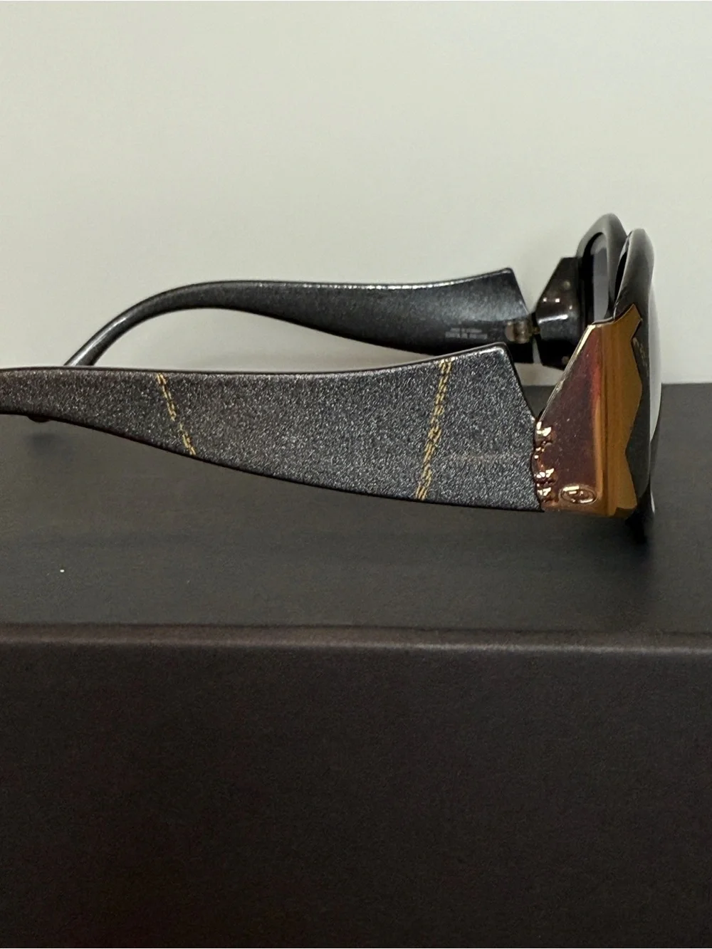 Vintage Dior Metallic Charcoal Optyl Sunglasses